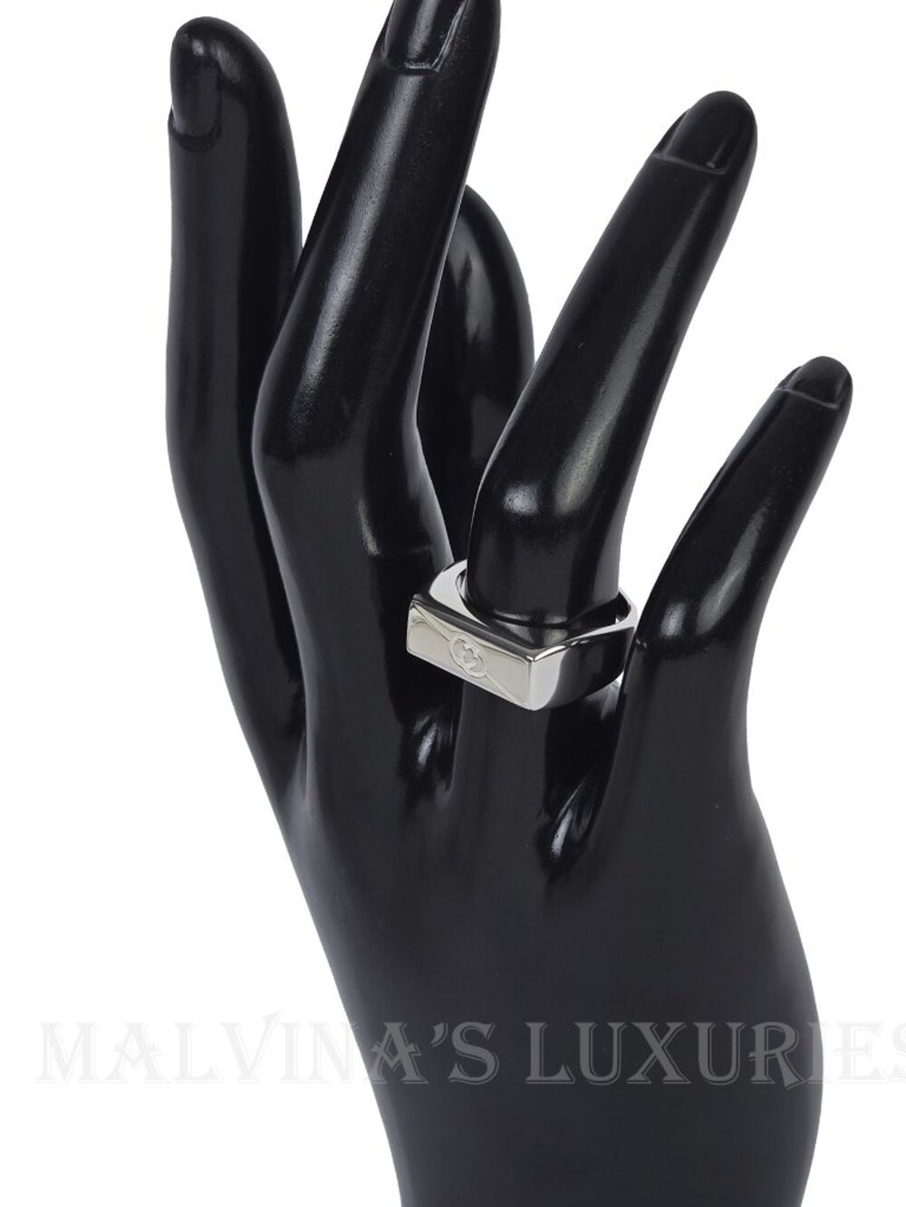 GUCCI RING STERLING SILVER GG LOGO TAG925 COLLECTION UNISEX sz 15 US 7 1/4 - Picture 8 of 16